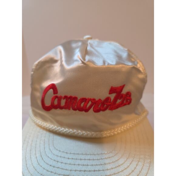 Vintage Nissin Camaro Z28 Hat Cap Satiny Material White Red Letters 90s - Picture 3 of 16